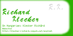 richard klecker business card