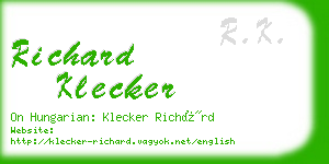 richard klecker business card